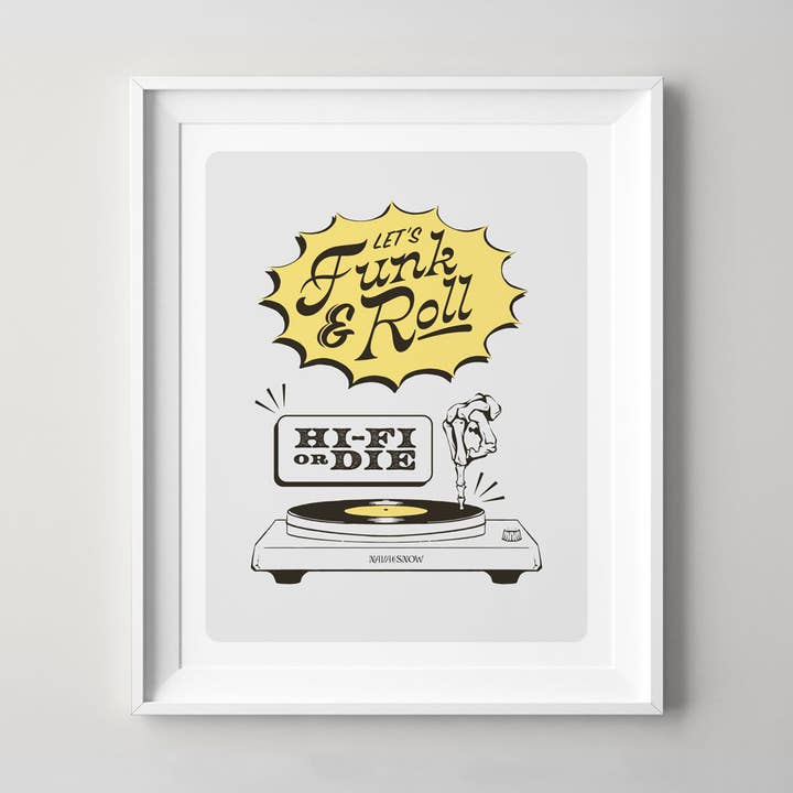 8" X 10" Let's Funk & Roll Art Print for wholesale by Nava and Snow