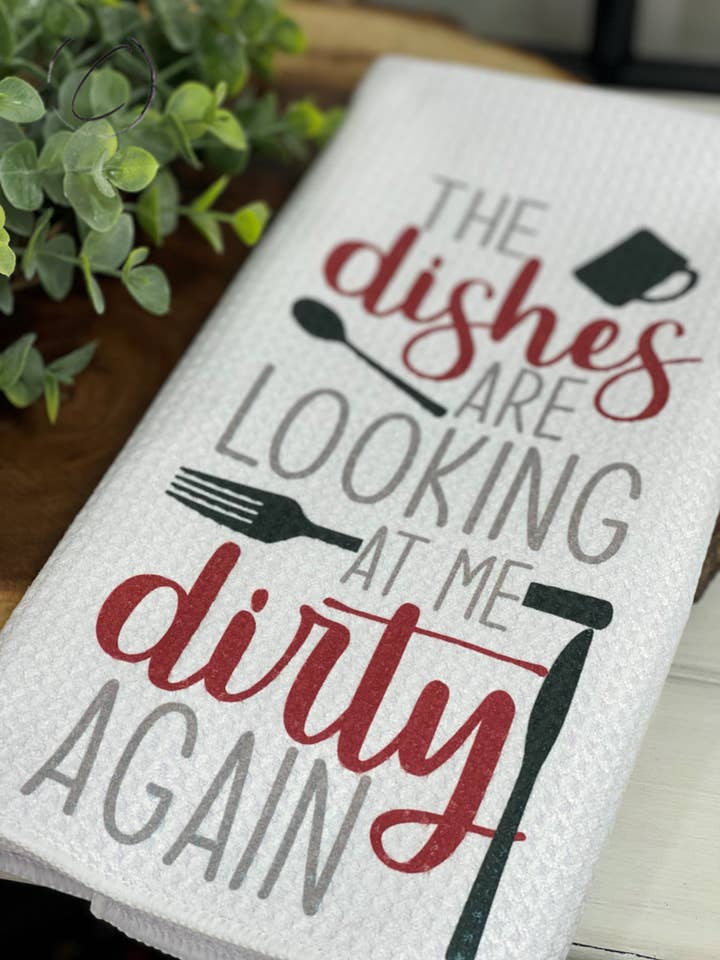 Looking At Me Dirty Weave Tea Towel for wholesale by CMD Wholesale
