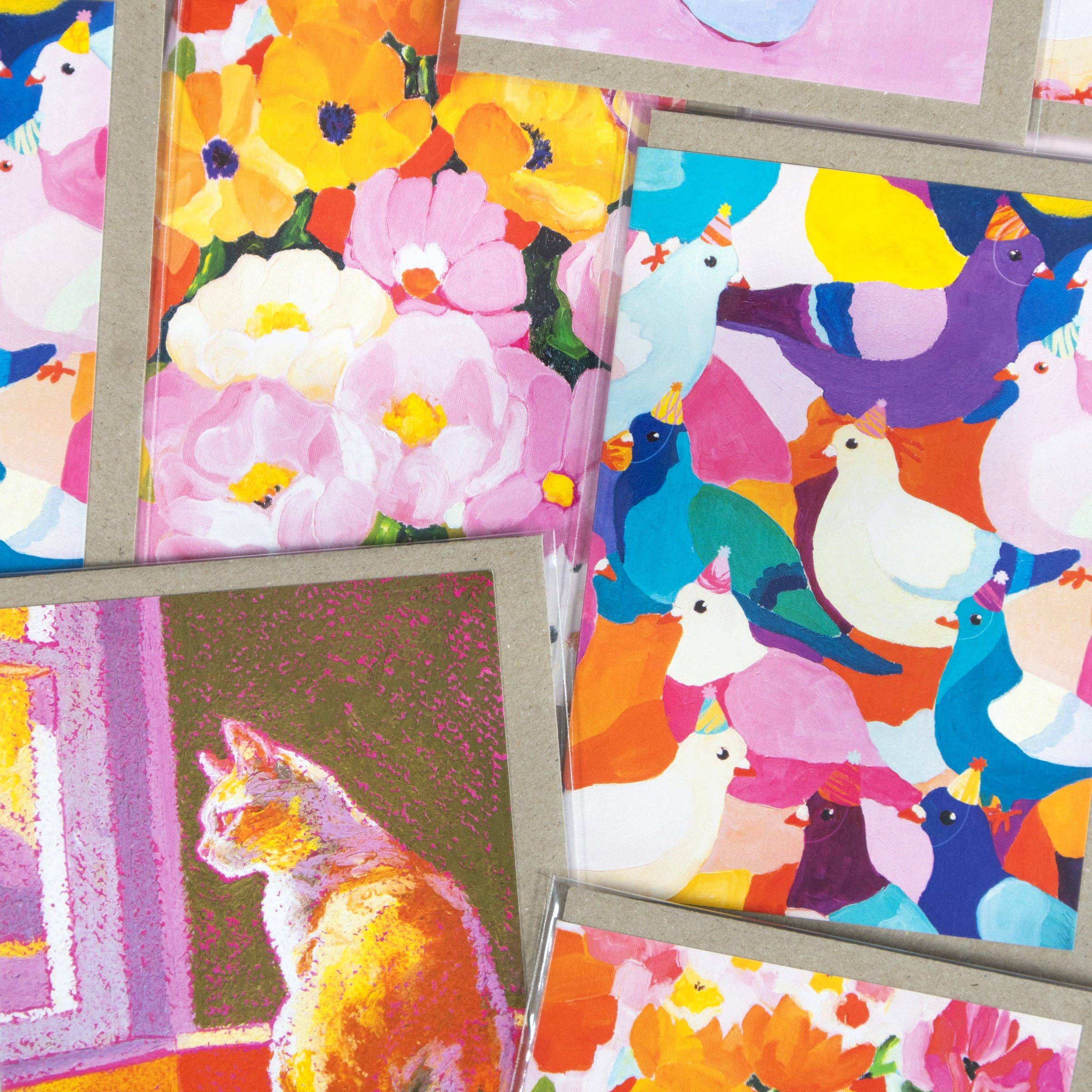 Julia Ockert - Wholesale Everyday greeting card - Party Hat Pigeons Greeting Card6