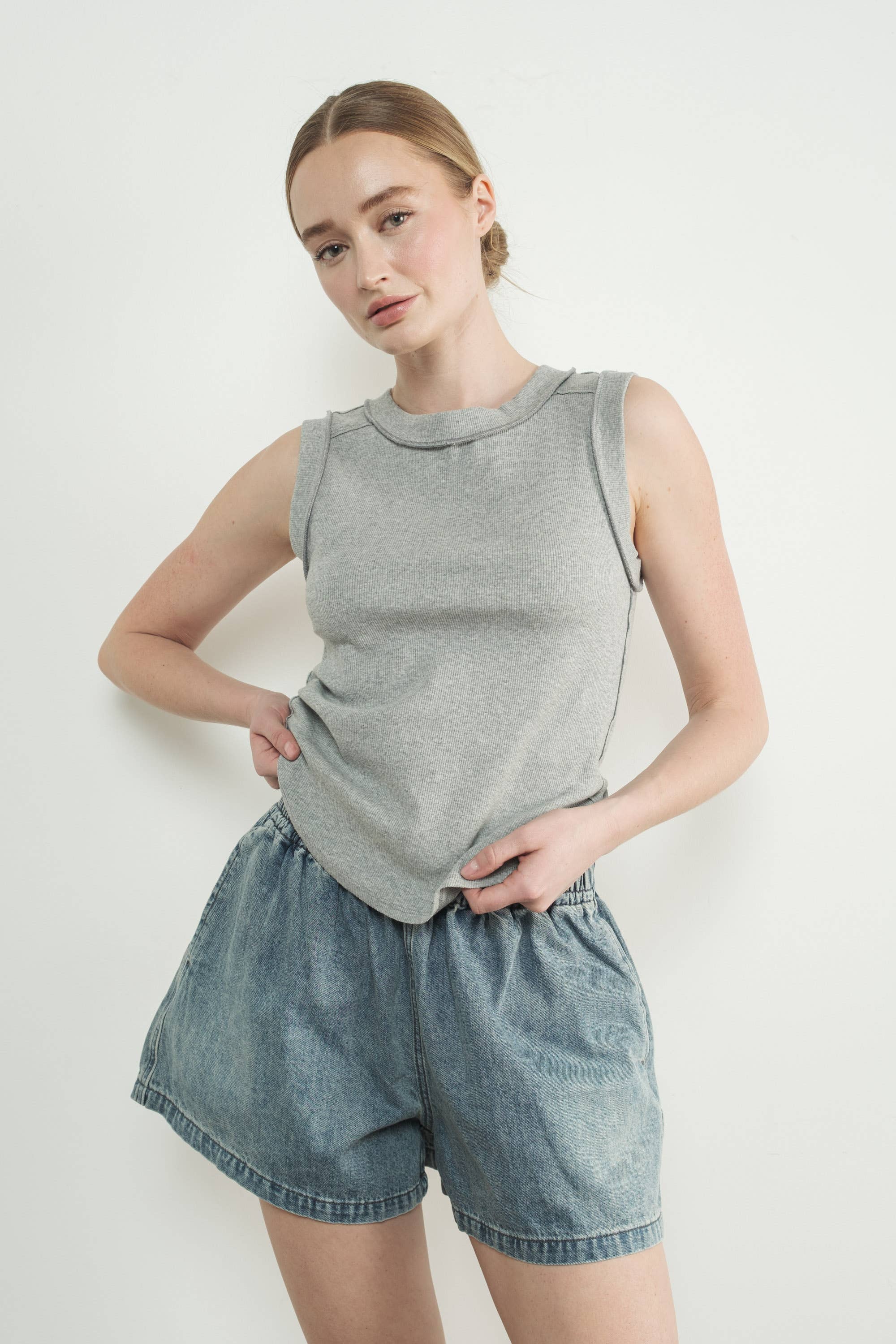 Aaron & Amber - Wholesale Knee Sleeve - MAT3232 RIBBED JERSEY INSIDE OUT TANK18