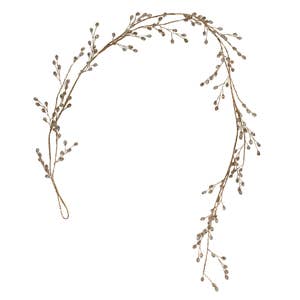 7-Foot White-Washed Hand-Knotted Twisted Twig Garland