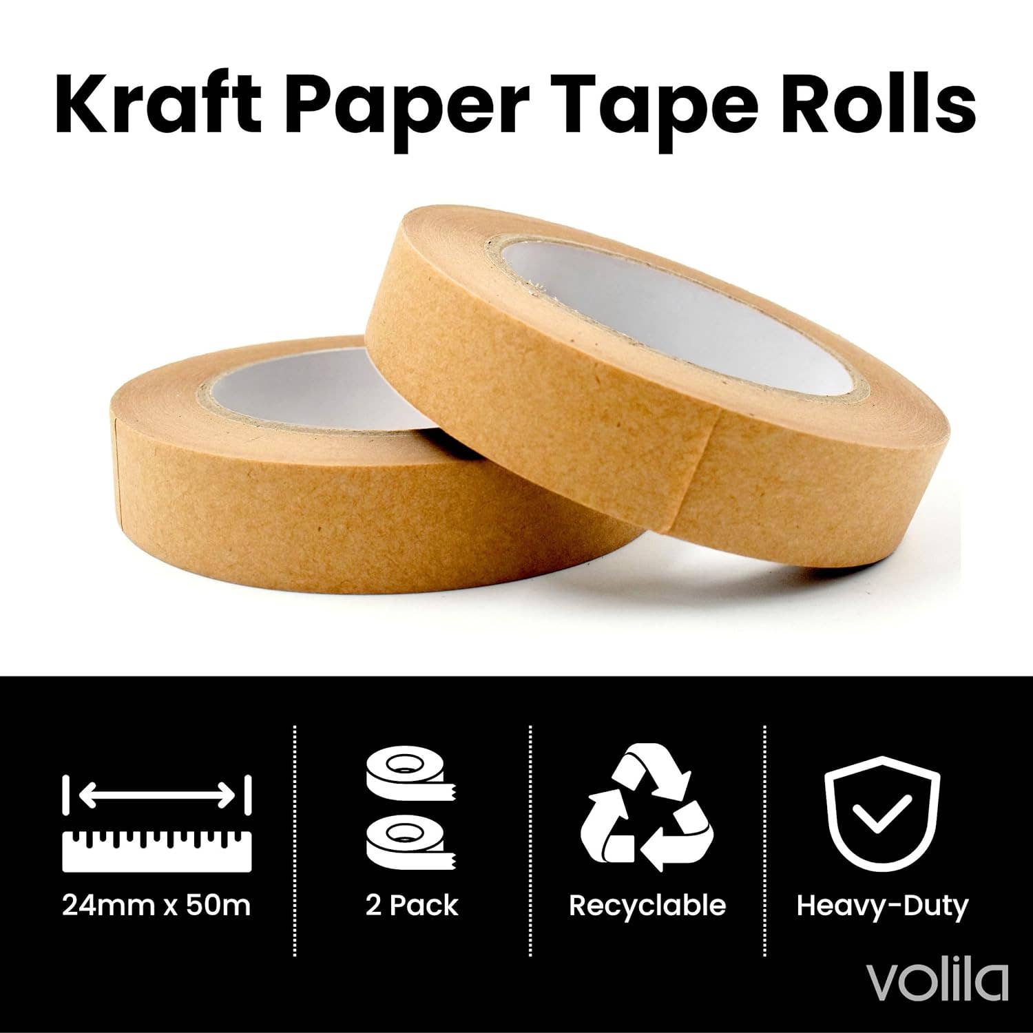 Jara Trading – wholesale Tape – Paper Tape Brown Kraft Tape Rolls5