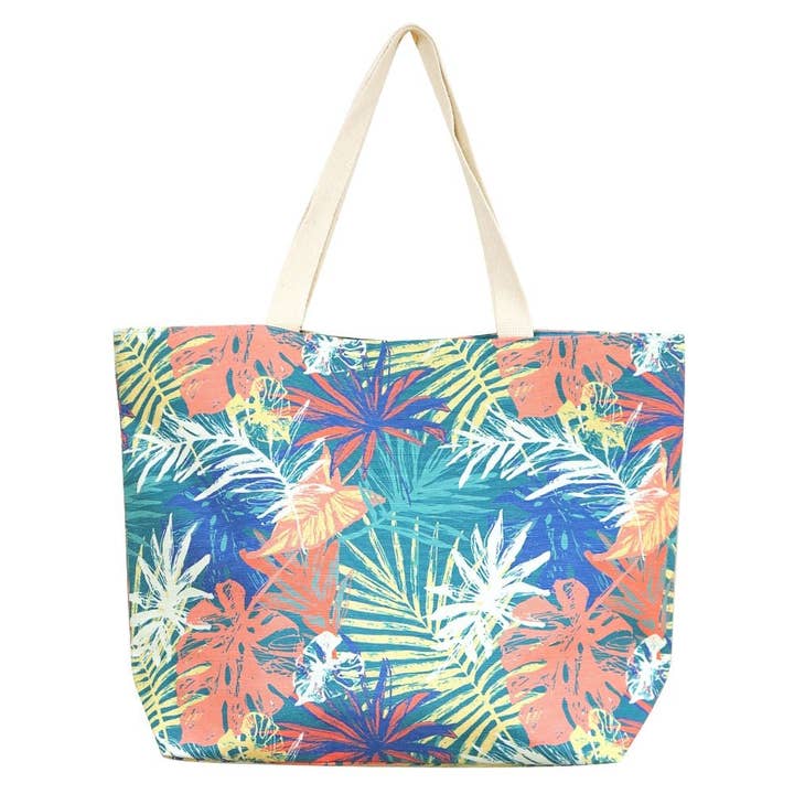 MiMi Wholesale - Wholesale Tote Bag - Women's - Hand-Drawn Tropical Beach Women's Tote Bag