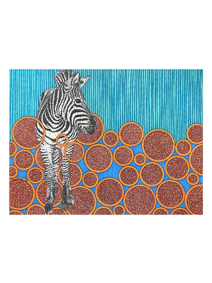 Blue Zebra Art Print for wholesale by artisticle