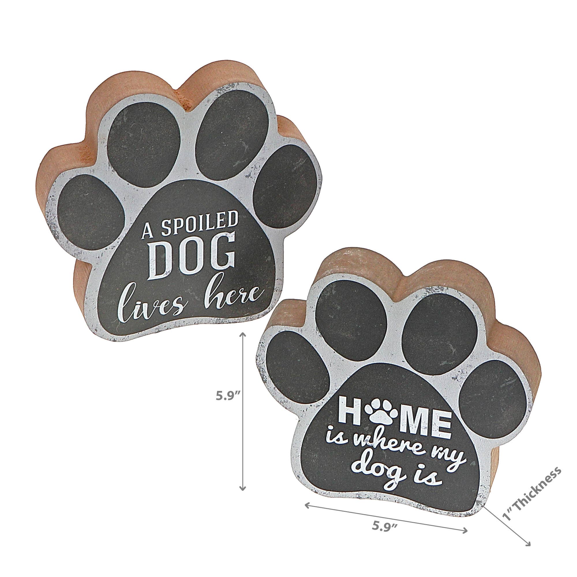 Multi Wooden Dog Paw Shaped Sign Asstd for wholesale on Faire2