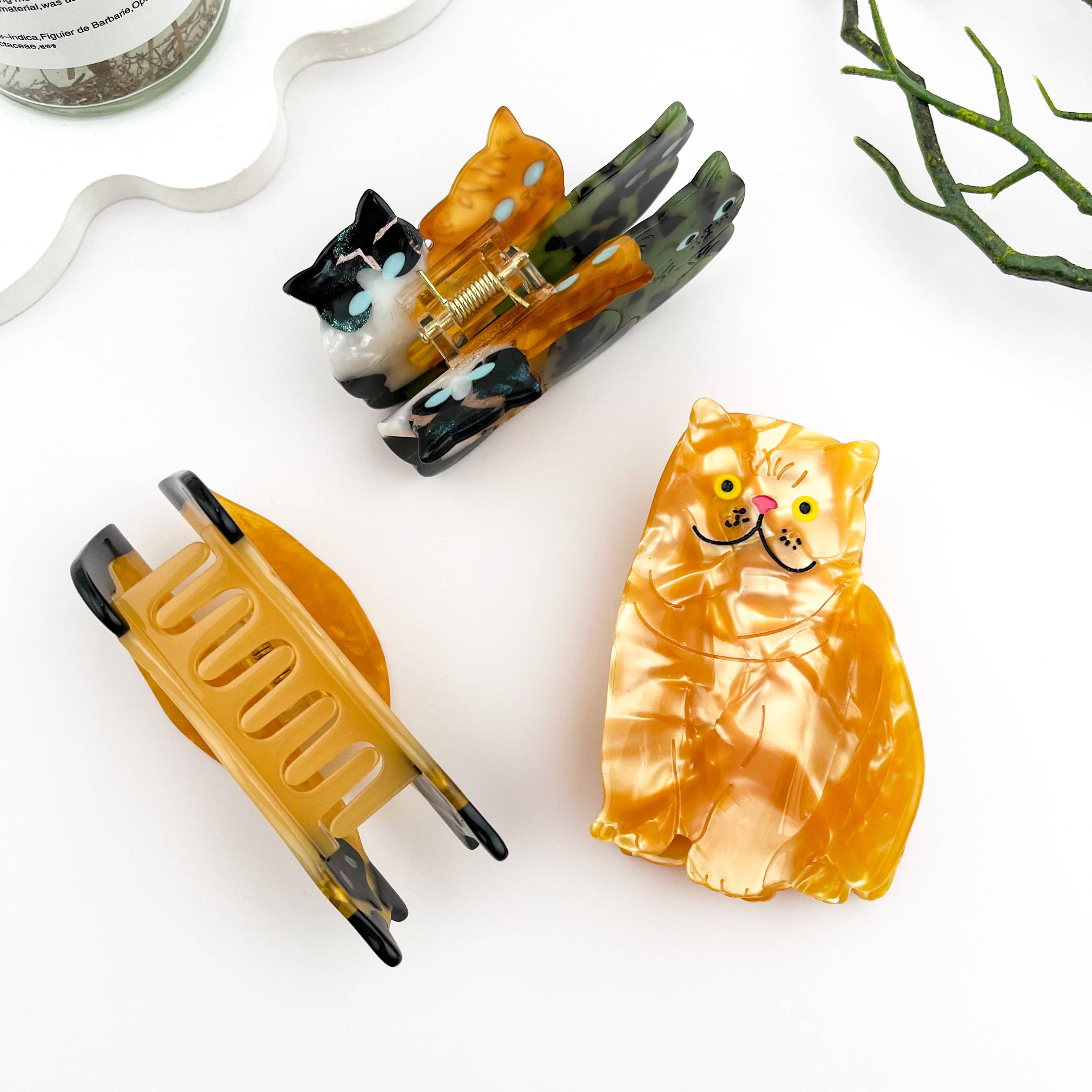 mildstyles - Wholesale Hair Clip - Women's - Adorable Playful Cat Acetate Animal Hair Claw Clip2