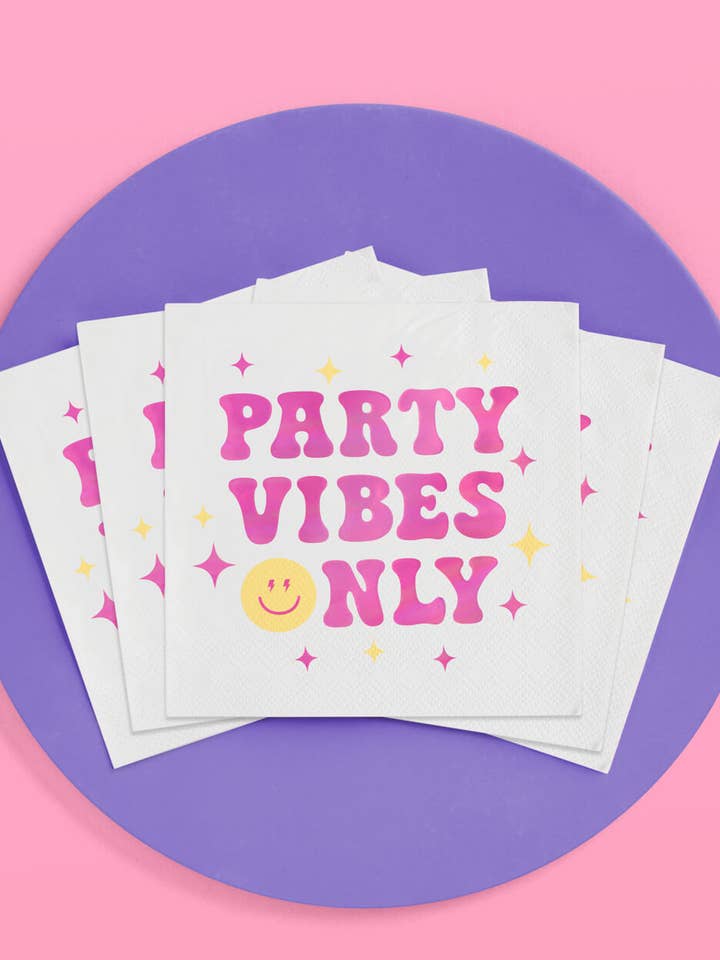 Preppy Party Napkins - 24 foil napkins for wholesale by xo, Fetti