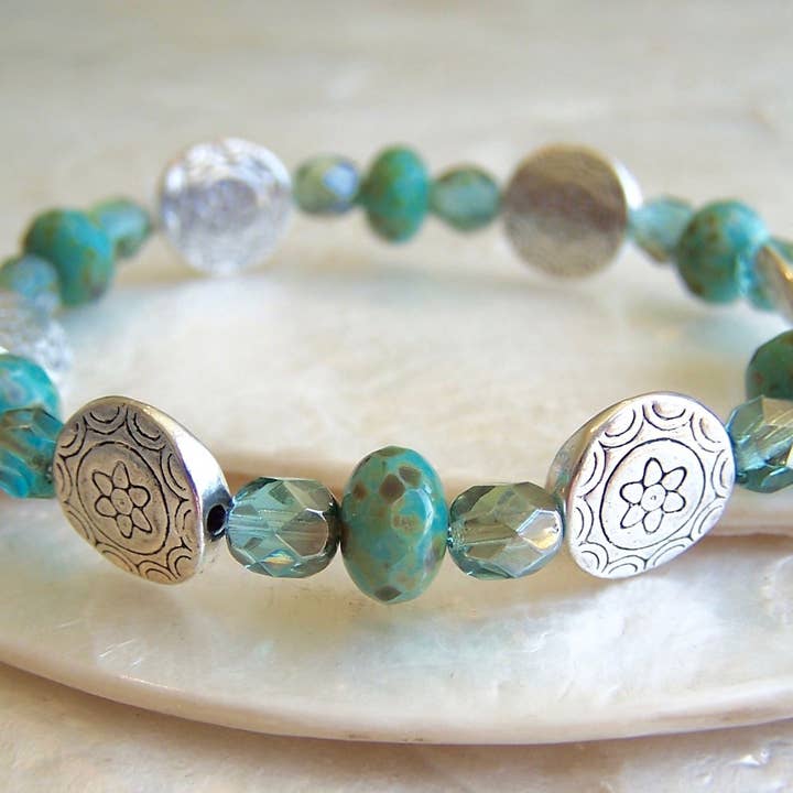 Jo Bird Jewelry - Wholesale Beaded Bracelet - Elastic Czech Bracelet - Spring Colors