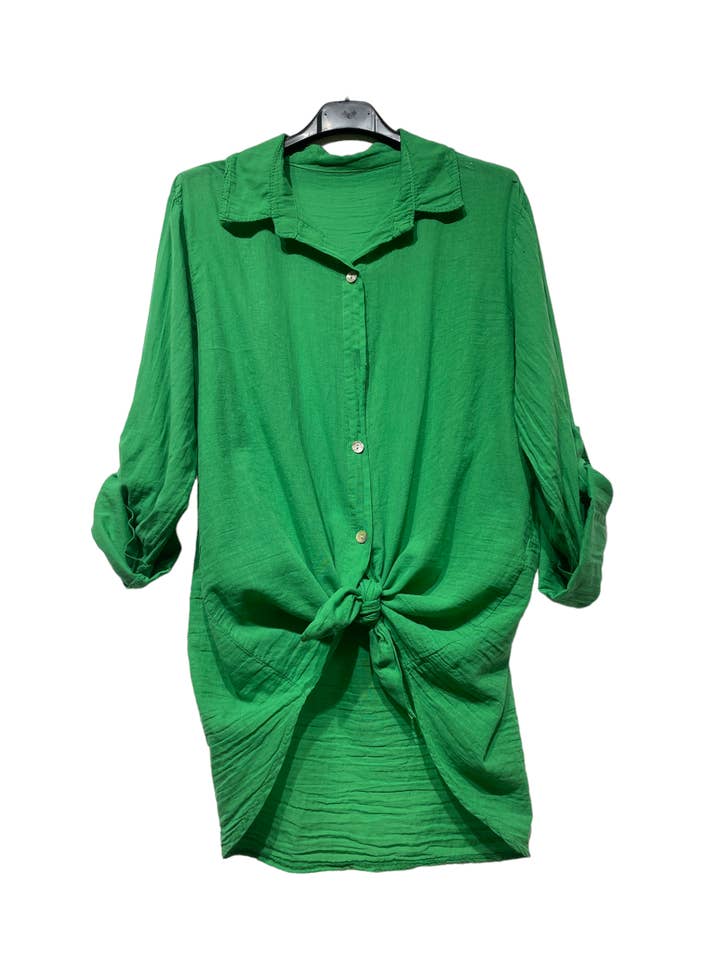 LINEN & COTTON HOUSE – wholesale Tröja med knappar – Dam – BUNDEN BOMULLSSKJORTA 42602