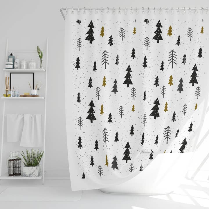 Gráfico de inverno (cortina de duche) por atacado de Benjamin Tate Design