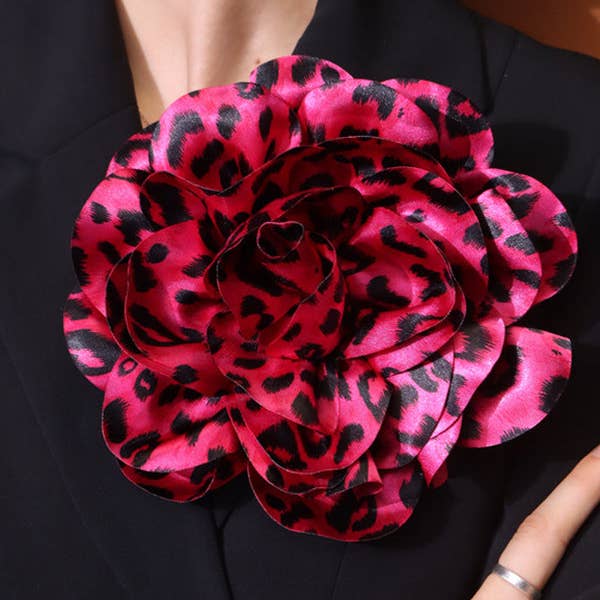 Sheer Trend – alfinete de lapela por atacado – Acessório broche em forma de flor com estampa de leopardo2