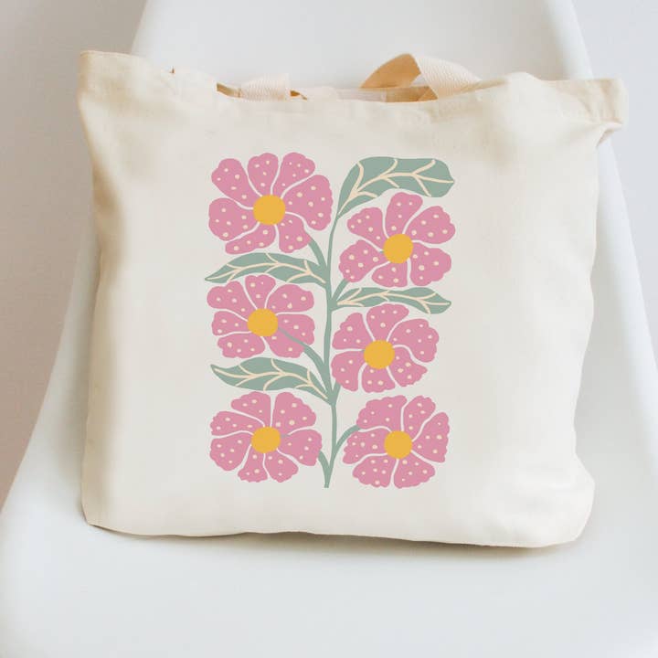 P E T I T R U E – wholesale Tote bag – Women's – Boho Flower Tote Bag Canvas Floral Beach Bags