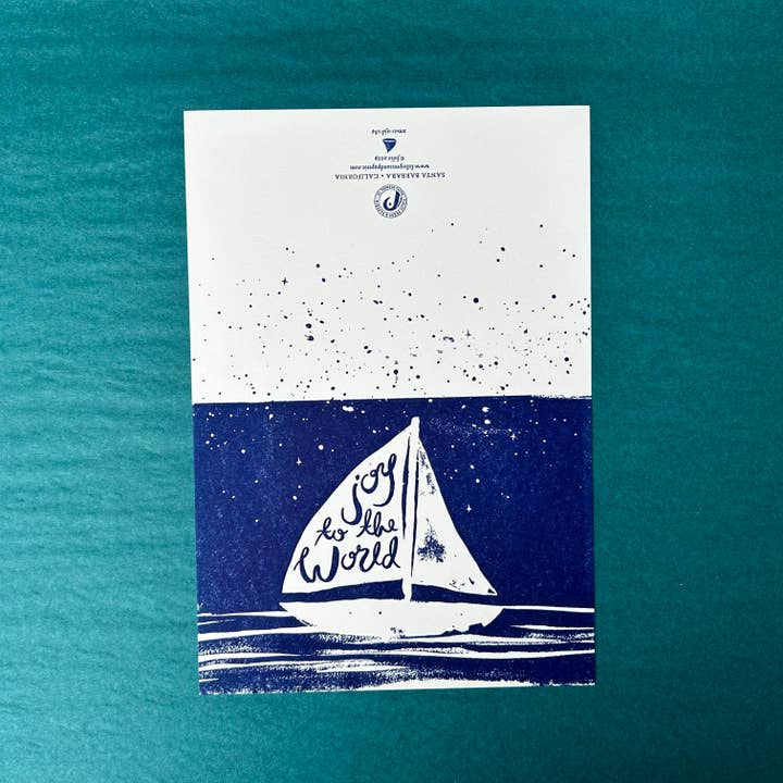 folio press & paperie - Wholesale Christmas Card - Joy to the World - Letterpress Holiday Greeting Card1