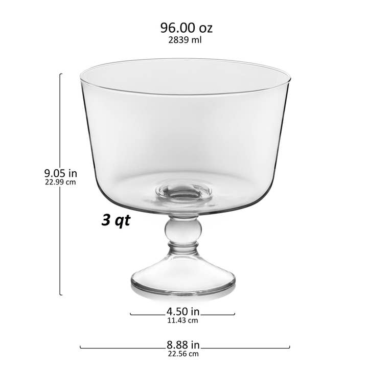 Libbey - Wholesale Serve Bowl - Libbey Selene Footed Glass Trifle Bowl, 9-inch2