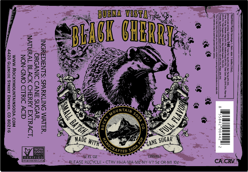 Rocky Mountain Soda - Wholesale Soda/Carbonated Drink - Buena Vista Black Cherry (BOTTLES ONLY)1