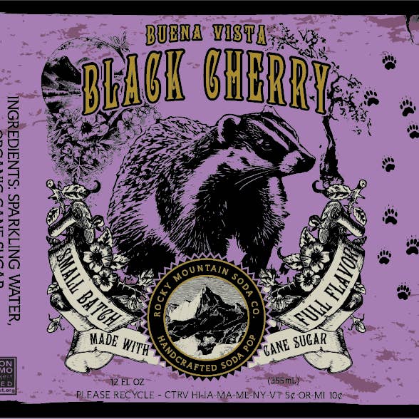 Rocky Mountain Soda - Wholesale Soda/Carbonated Drink - Buena Vista Black Cherry (BOTTLES ONLY)1