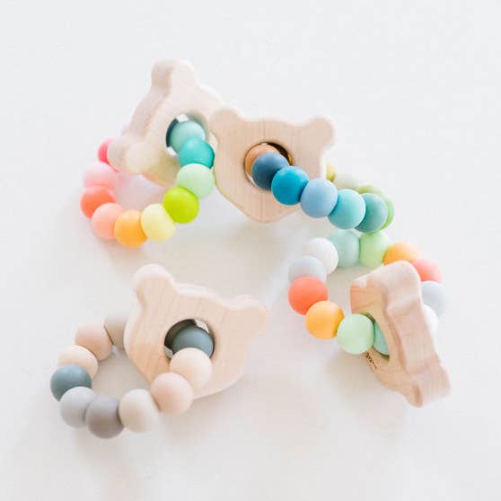 Mini Bear Teething Toy Sensory Ring for Baby for wholesale by Bannor Toys