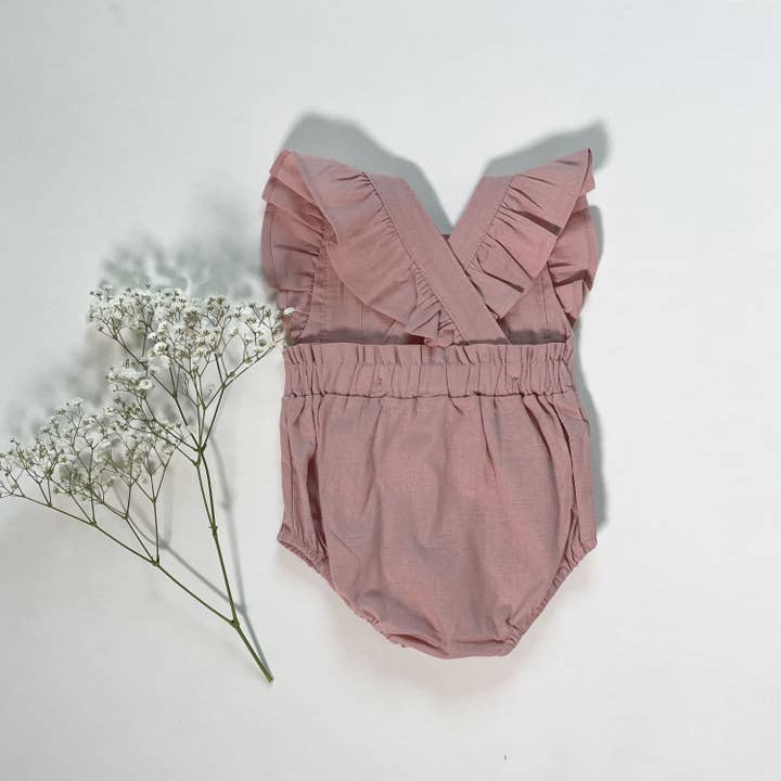 La Fillette Accessories - Wholesale Bodysuit (Non-Footed) - Baby - Dusty pink ruffle bodysuit1