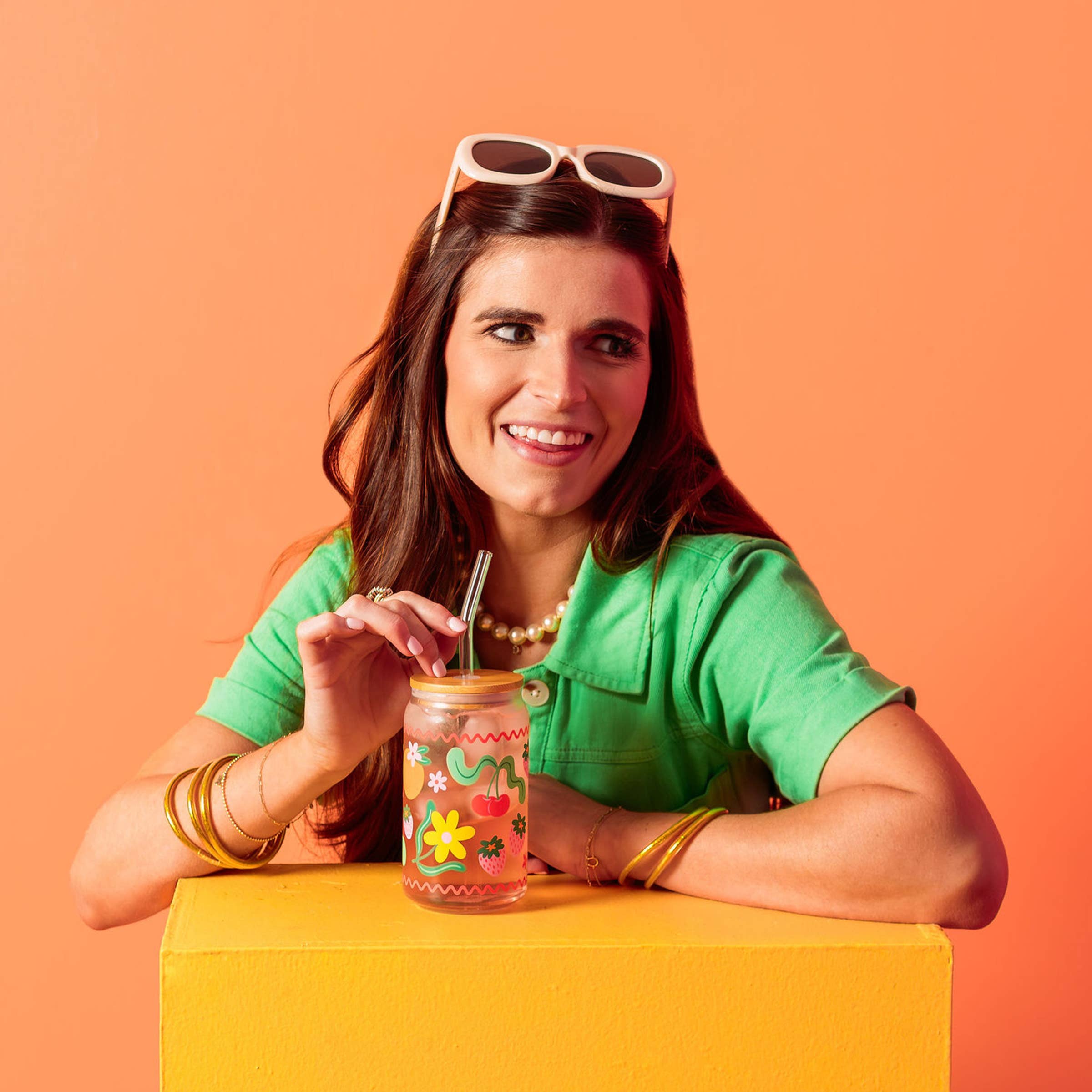 Talking Out of Turn - Wholesale Drinking Glass/Cup - Can Glass w/Lid + Straw TOP SELLER!3