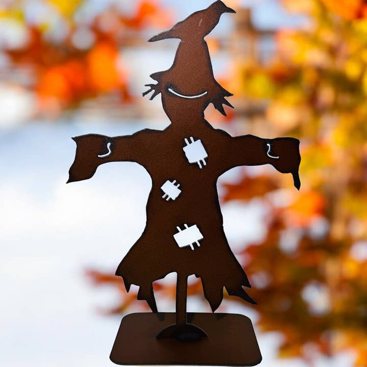 Whimsies - Wholesale Decorative Tabletop Object - Scarecrow tabletop standing metal outdoor indoor sculpture5