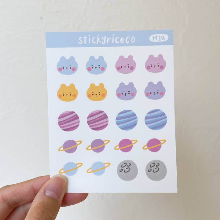 StickyRiceCo - Wholesale Sticker - Bear Galaxy Sticker Sheet