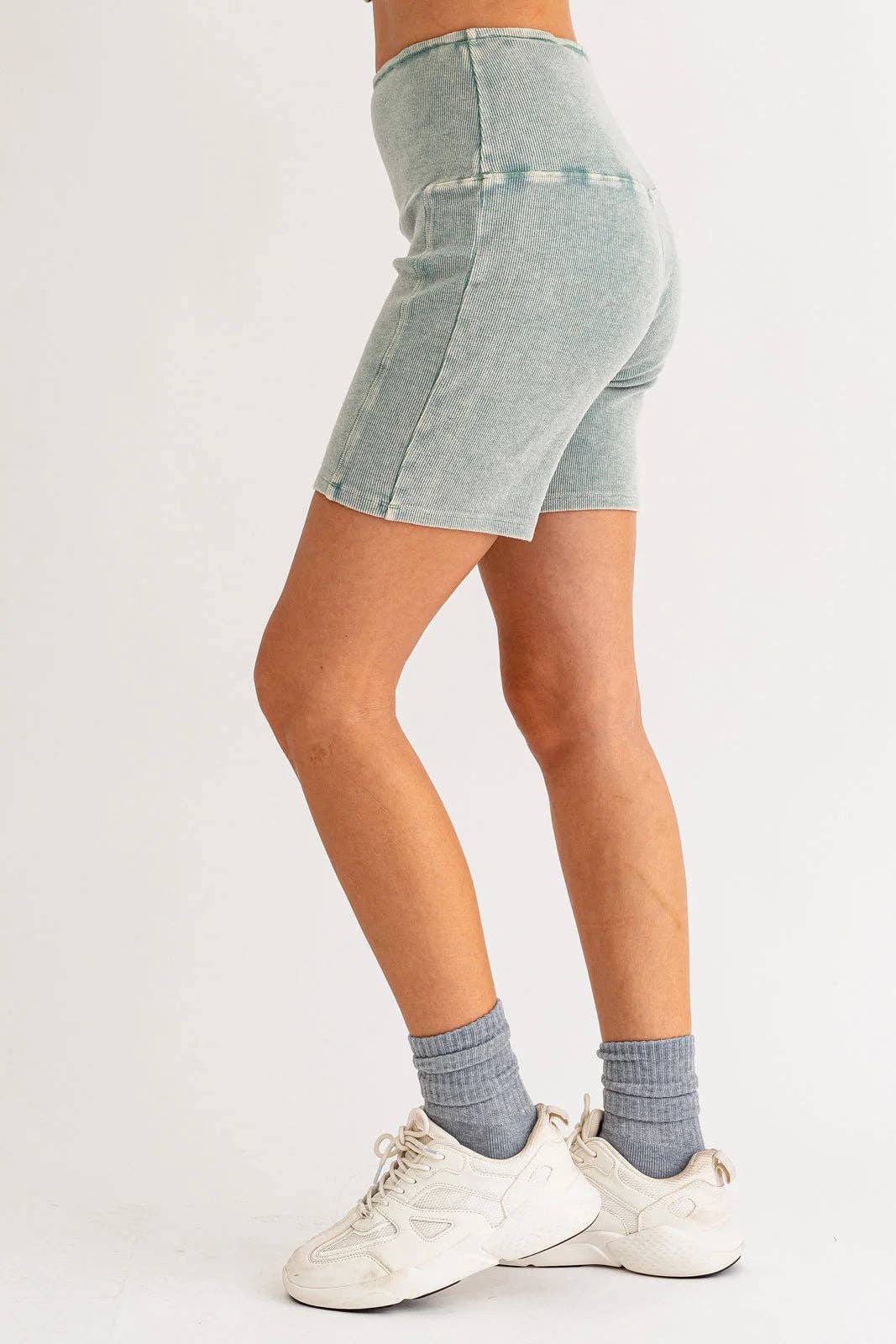 Tasha Apparel Wholesale - Wholesale Athletic Shorts - Women's - Mineral Wash Ribbed Tummy Control Biker Shorts27