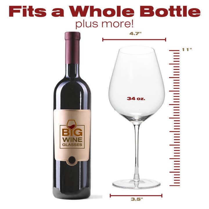Big Wine Glasses – Copo de vinho por atacado – IMPERIAL - Copos de Vinho Grandes Grandes (Conjunto de 2)