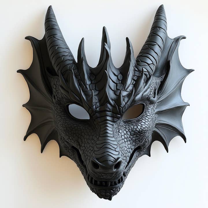 3D-utskriven drakmask fantasy-cosplaymask | kostym för mytiska väsen | justerbar passform | mask för LARP och renässansmässor | gotisk krigarmask för wholesale av Decords
