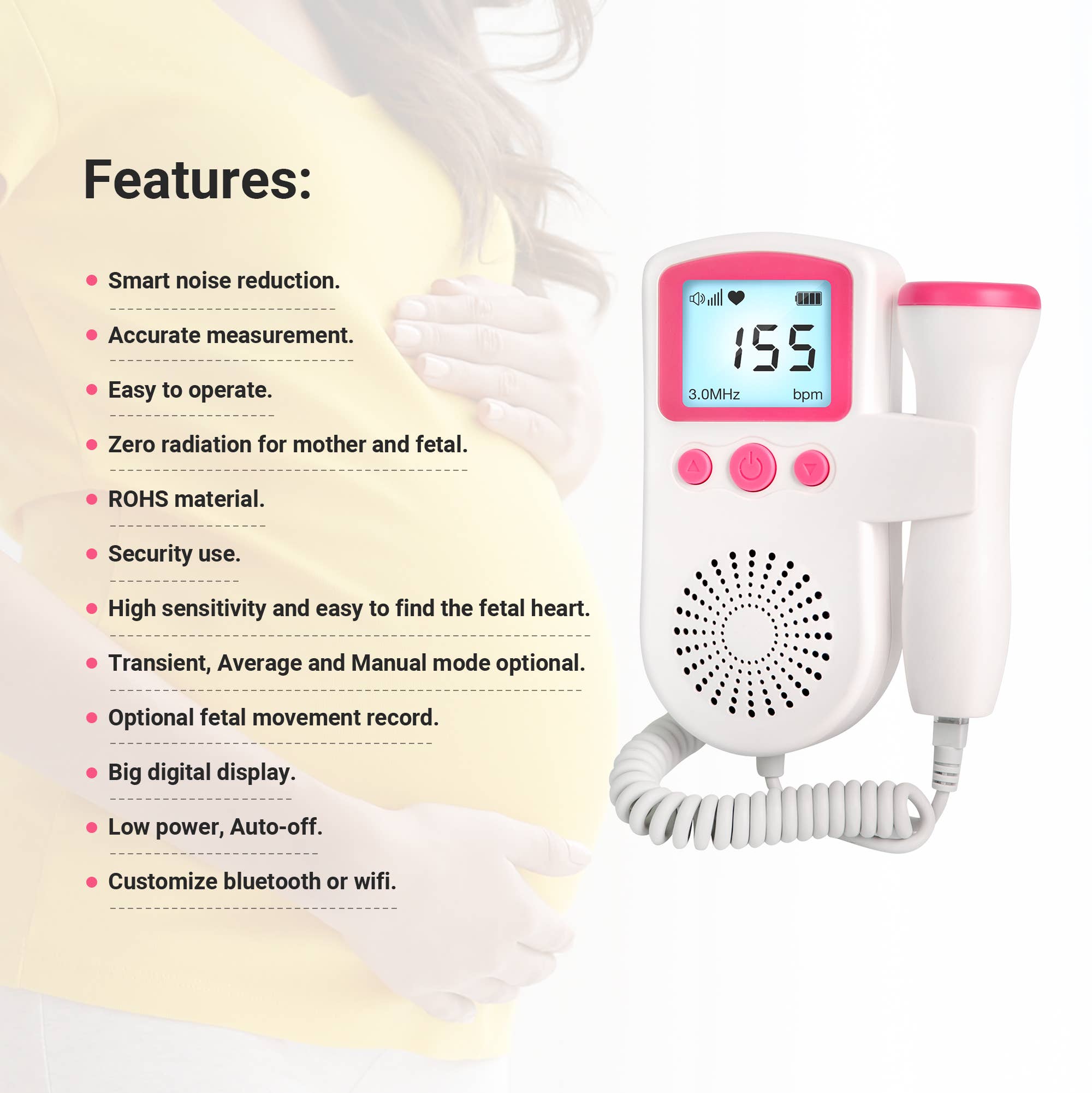 Vastmedic - Wholesale Babyfoon - SpringBud FD-400B prenatale Doppler voor hartslagmonitoring3