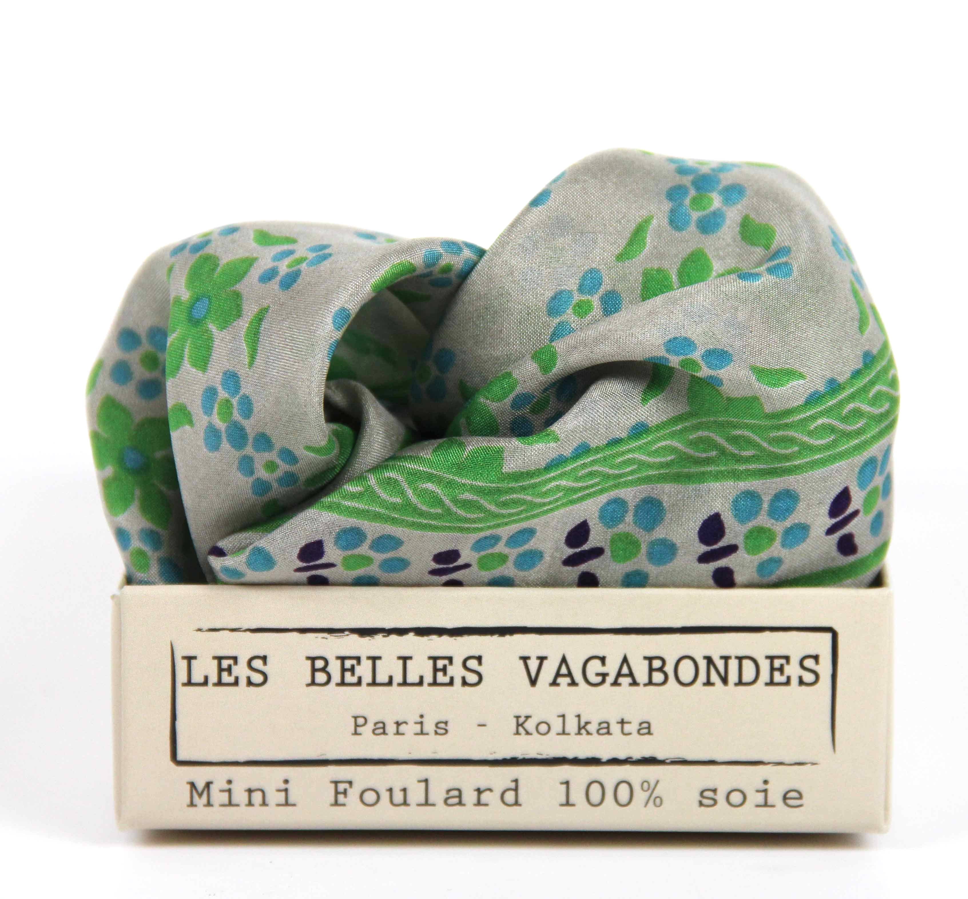 Les Belles Vagabondes - Vente Foulard – femme - Mini Natasha Vert2
