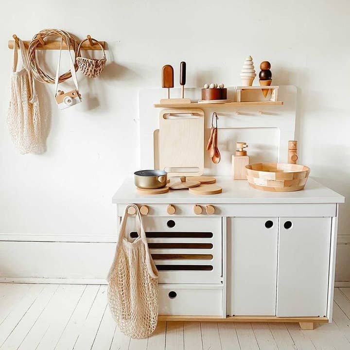 Midmini - Wholesale Toy Set - Kids - Milk Wooden Play Kitchen