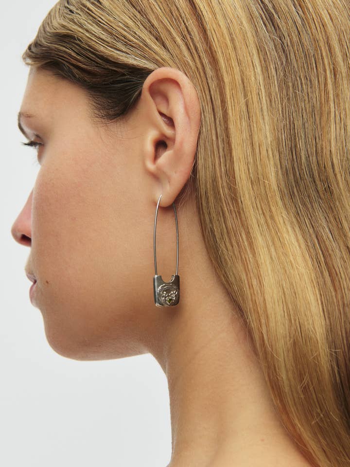 Silver Safety Pin Earrings for wholesale by 67Jewelry