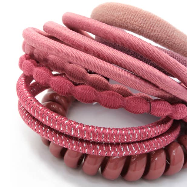 Inca UK – wholesale Hair tie – Elastics - Assorted - Card of 10 - Mixed thickness2