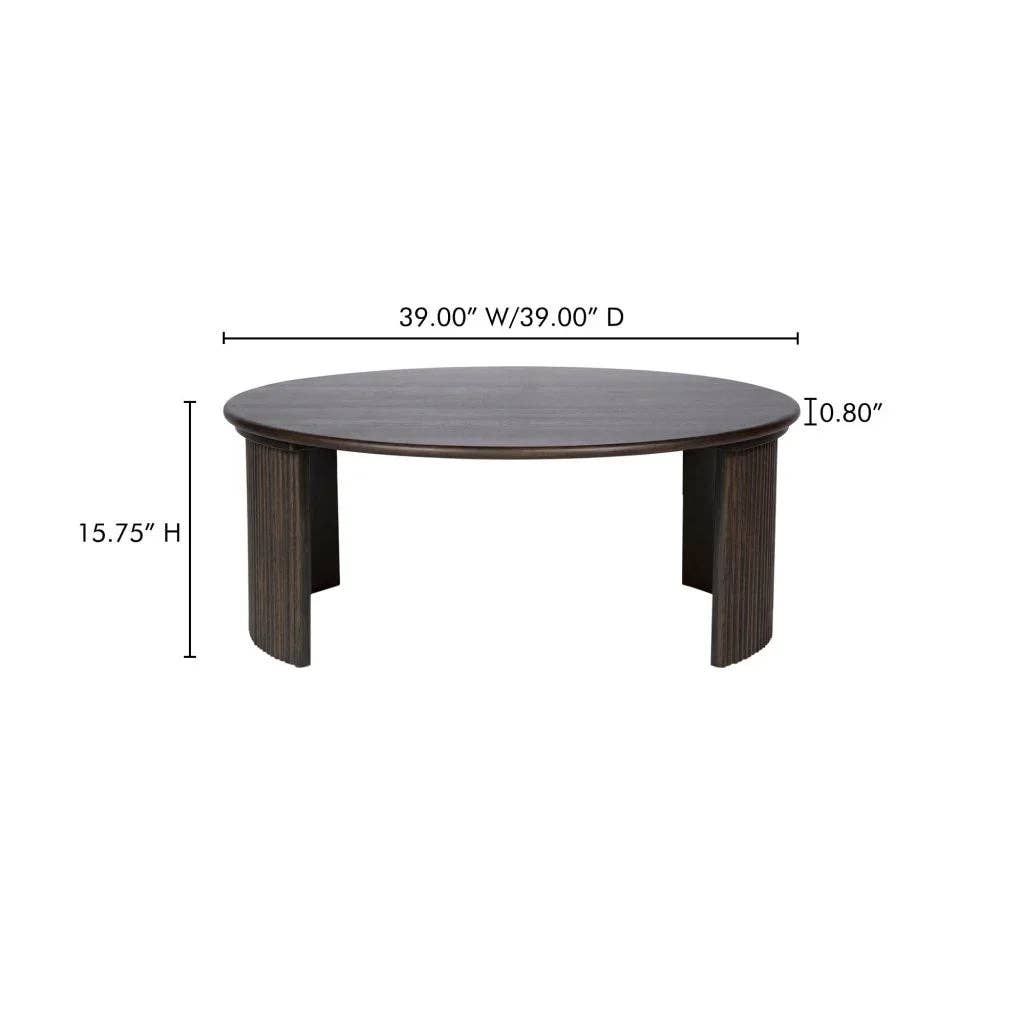LOOMLAN - Wholesale Coffee Table - Penny Solid Oak Top Round Coffee Table36