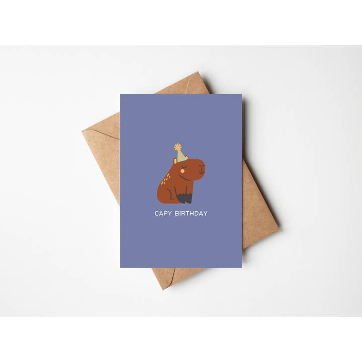 Capy Birthday for wholesale by Howdy Stranger Studio