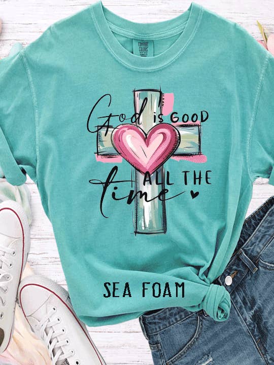 God is good all the time Cross Heart Happy Easter Christian for wholesale by A Blessed Texas Mess Boutique