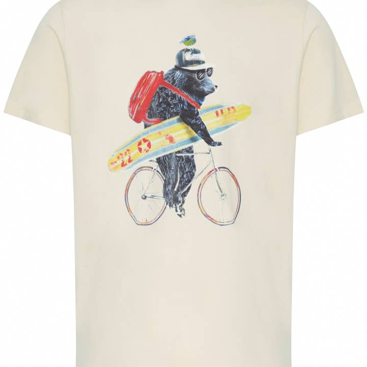 Graphic Tee w/ Surfing Bear for wholesale by Blend