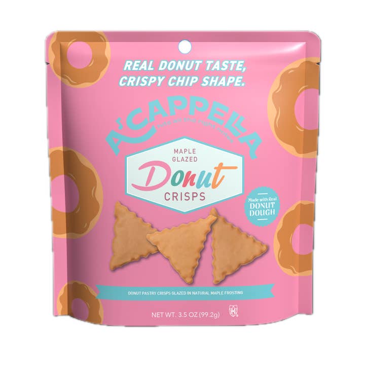Maple Glazed Donut Crisps for wholesale by A'ccapella Chocolate