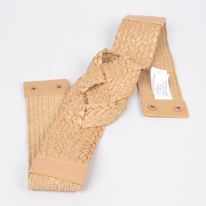 3AM BY H&D ACCESSORIES – Großhandel Gürtel – Damen – Elastischer geflochtener Strohgürtel4