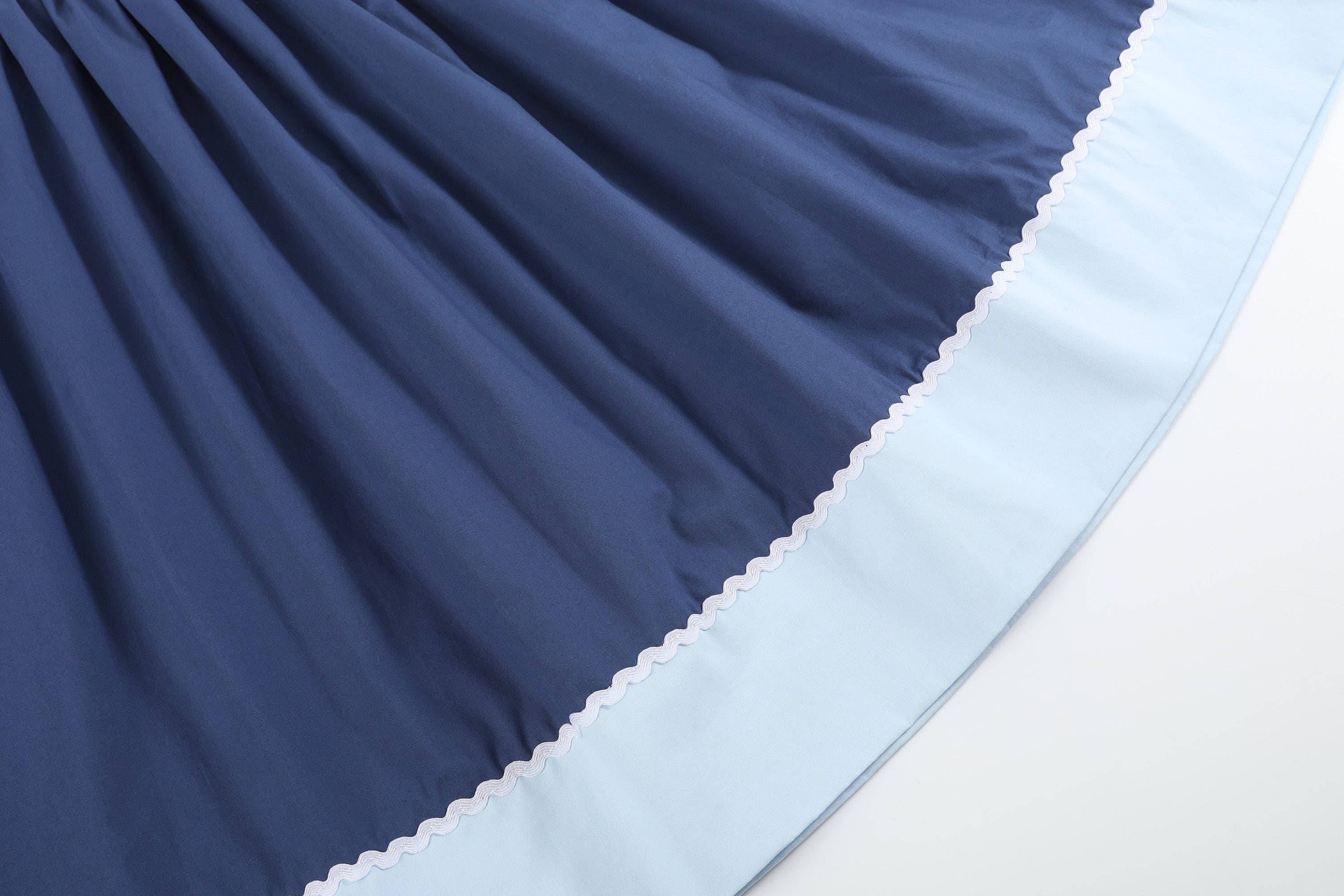 Lil Cactus - Wholesale Dress - Kids - Dark Blue Nativity Smocked Bishop Dress2