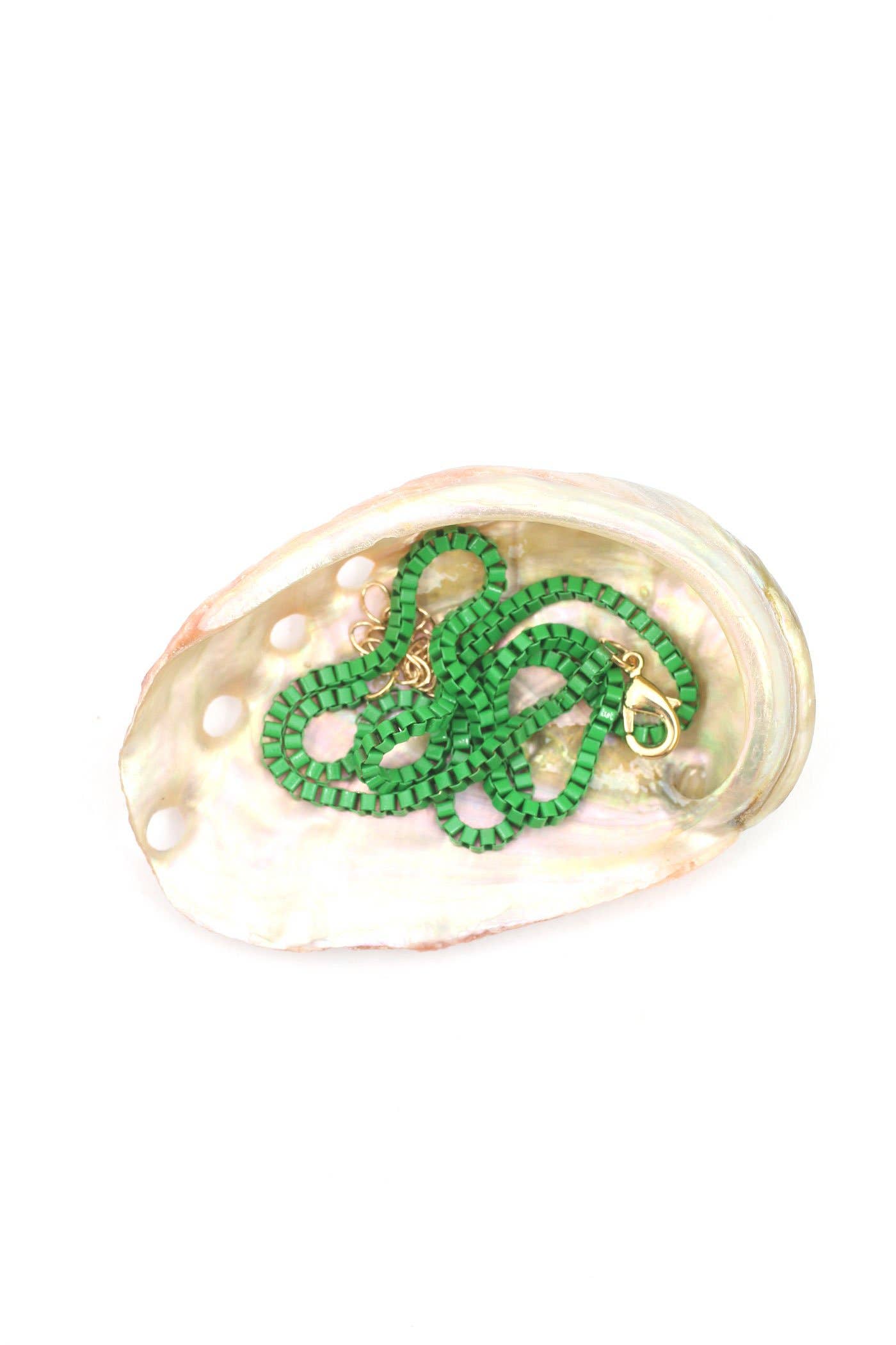 Woman Shops World - Wholesale Link & Chain Necklace - Enamel Box Chain Necklace, Adjustable Unisex Jewelry7