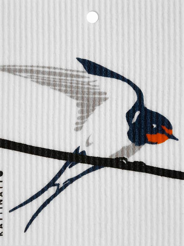 Swedish Wash Towel, Barn Swallow has Landed for wholesale by Talla Imports