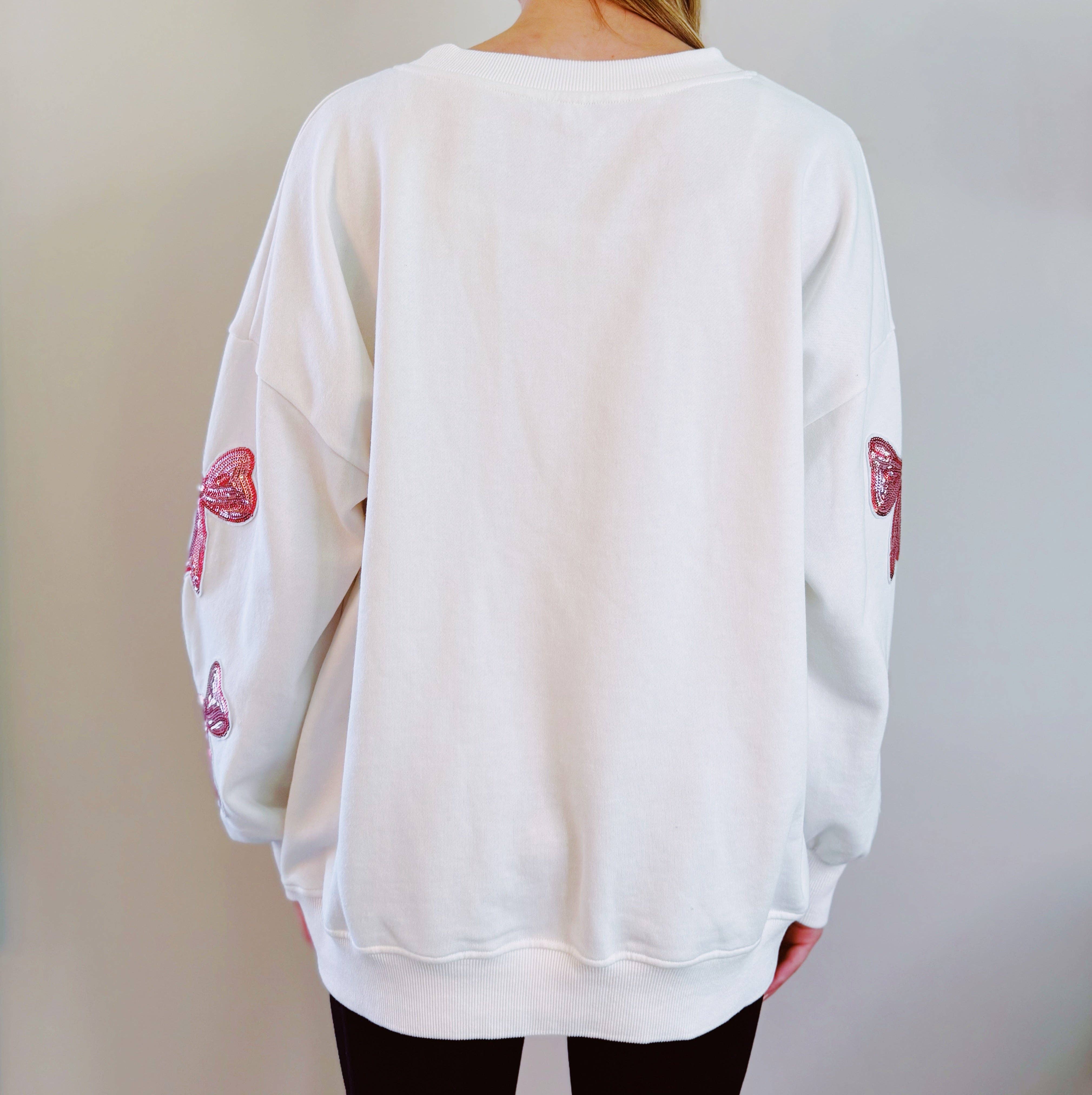 Ellison+Young - Wholesale Sweatshirt - Women's - Sparkly Bow Patch Sweatshirt6