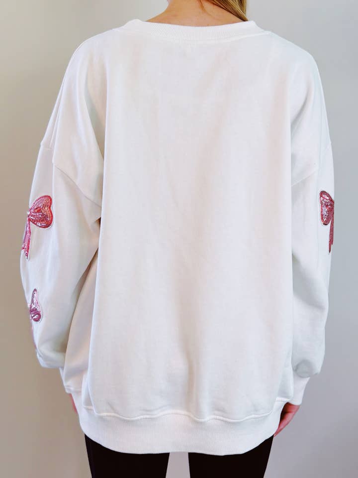 Ellison+Young - Wholesale Sweatshirt - Women's - Sparkly Bow Patch Sweatshirt6