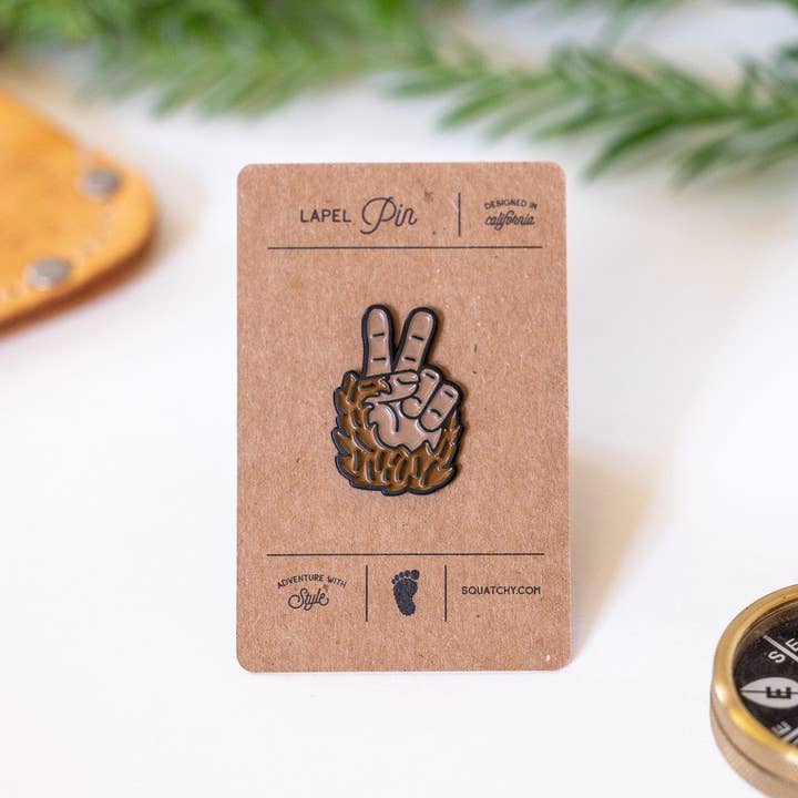 Squatchy - Wholesale Lapel Pin/Button - Bigfoot Peace Enamel Pin3