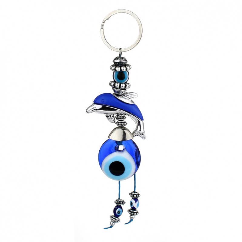 UniArt - Wholesale Keychain - Unisex - Dolphin keychain with Turkish eye0