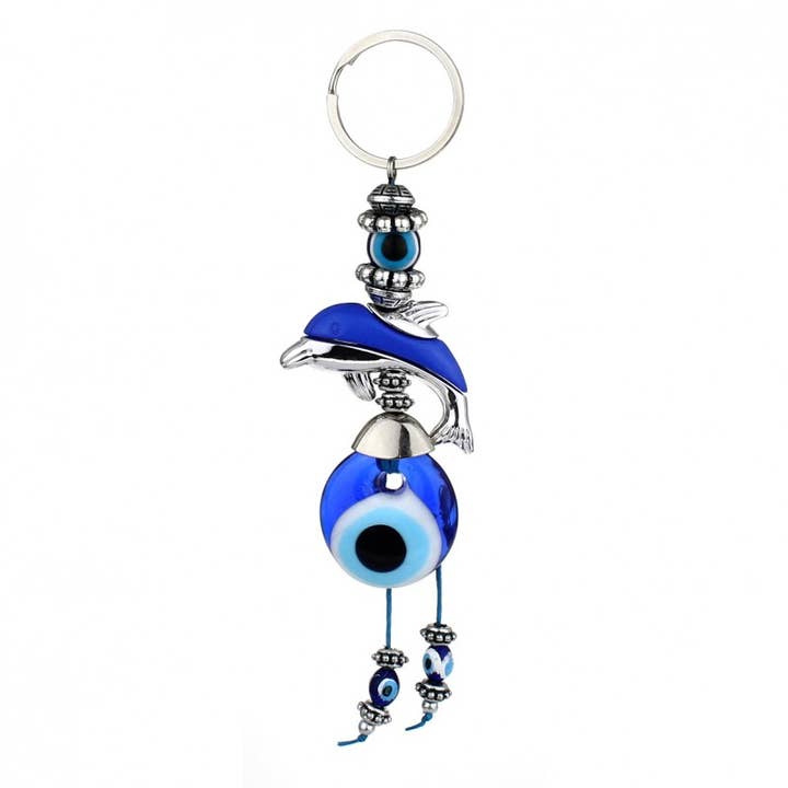 UniArt - Wholesale Keychain - Unisex - Dolphin keychain with Turkish eye