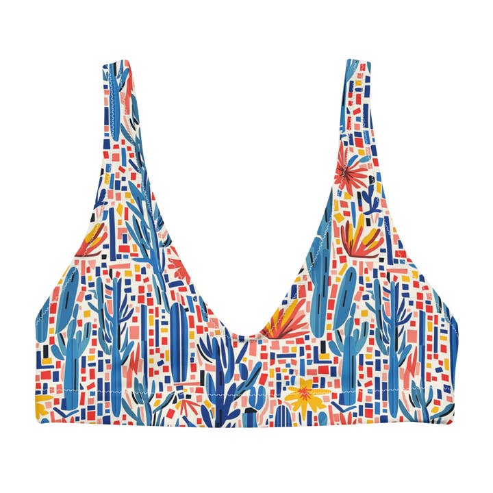 Mesa Mosaic: Geometrisk Blommig Högt Skuren Bikinibh för wholesale av Texas Eclipse Outfitters