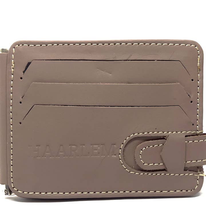 HAARLEM Unisex KUZE 21443 Læder Pengeclips Pung Mink for engroshandel hos HAARLEM