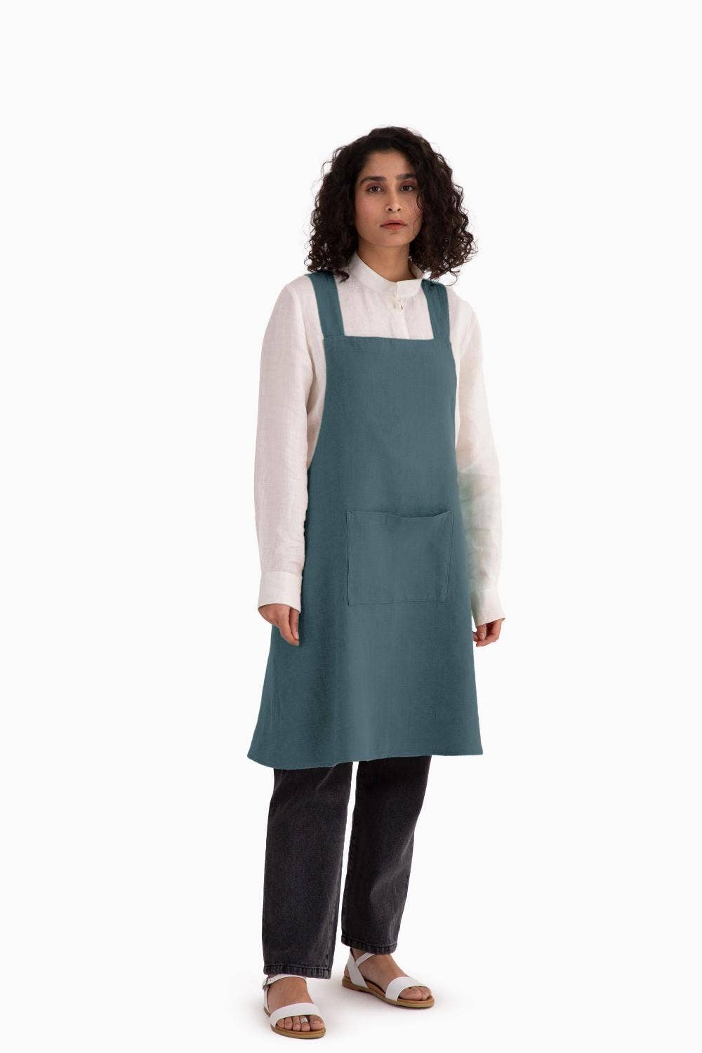 Live Linen - Wholesale Apron - Natural Solid Linen Cross Back Apron – Stylish Utility2